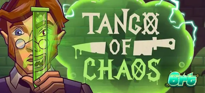 Tampilan visual slot Tango of Chaos dengan elemen laboratorium yang futuristik